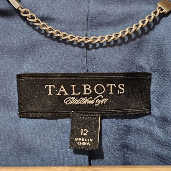 Talbots - Blazer Collared Tweed Knit- Size 12 - Blue - Wool Blend - Picture 7 of 8